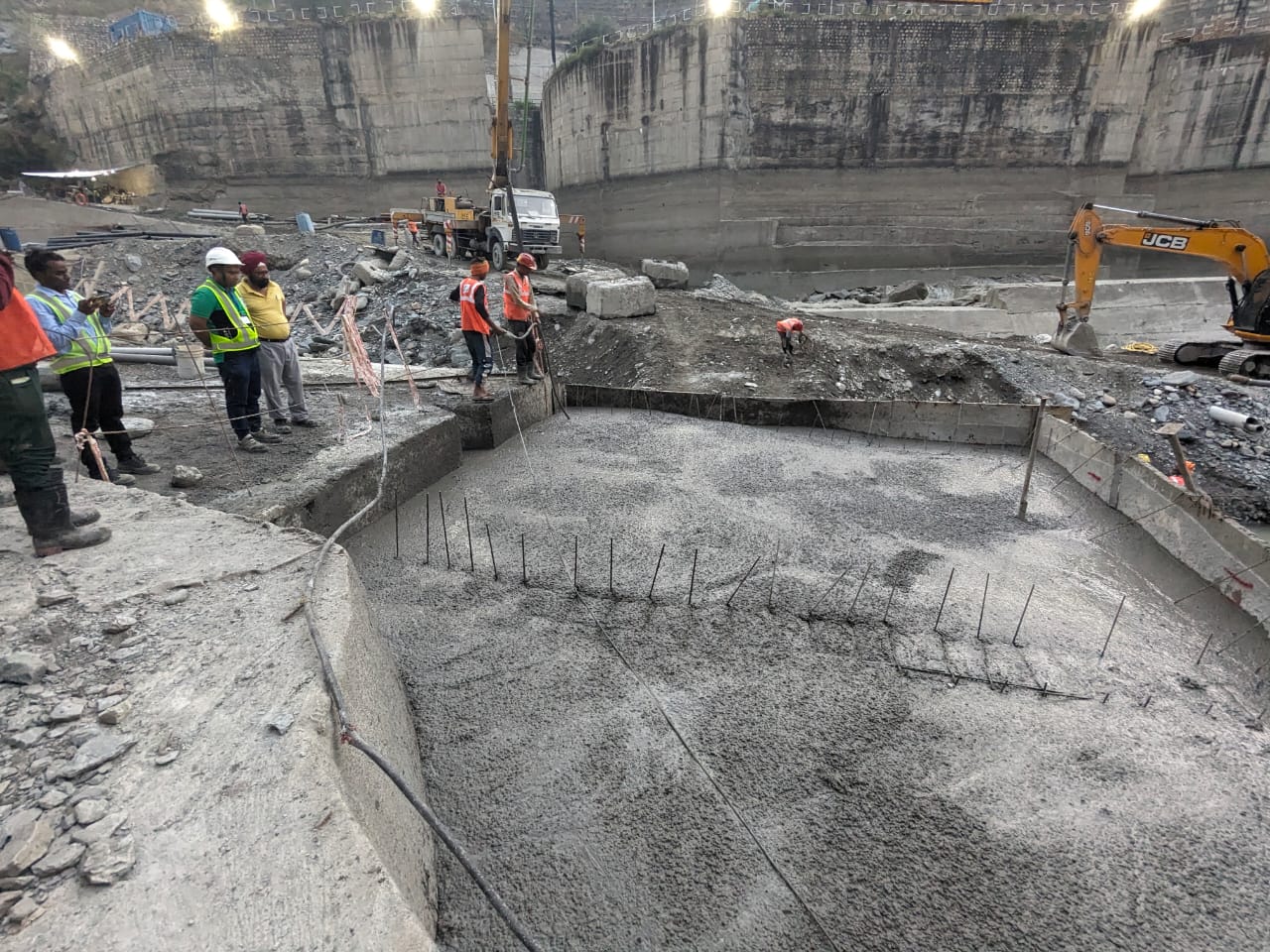 Ramp concreting in progress