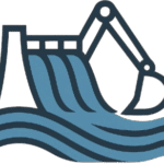 a minimalistic iconlogo representing hydropower and river dredging works for a construction company removebg preview