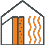 a minimalistic iconlogo representing insulation works for a construction company. the design should removebg preview