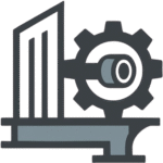 a minimalistic logo icon representing civil and mechanical works for a construction company with no removebg preview