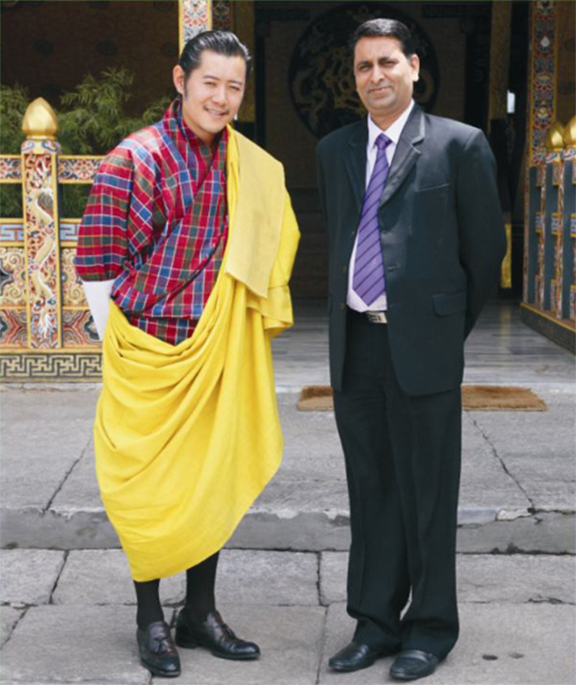 Mr. Sanjay Shandilya, Managing Director, C P SYSTEMS PVT. LTD. with His Majesty Jigme Khesar Namgyel Wangchuck, the King of Bhutan.